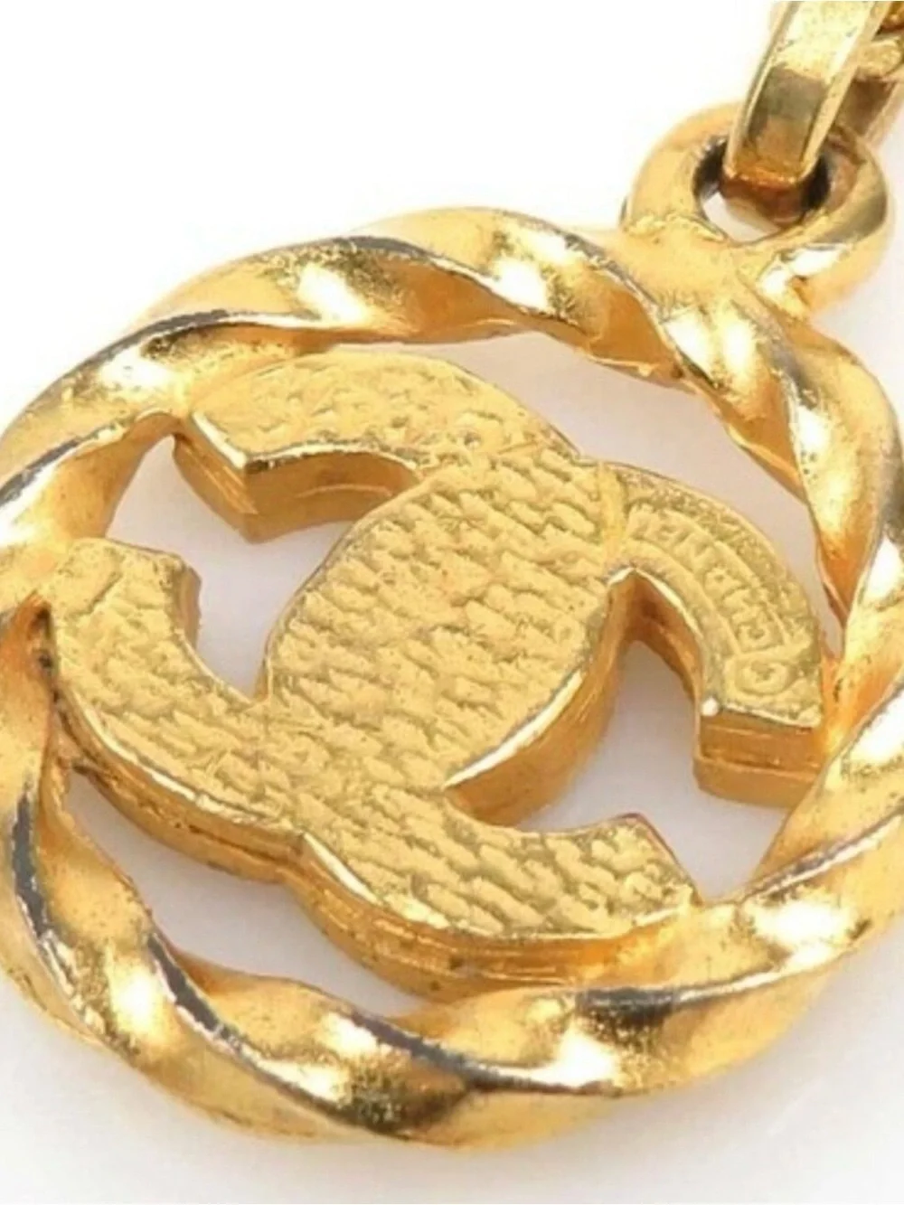 Auth CHANEL CC Logo Necklace Gold/Silver Metal/Rhinestone